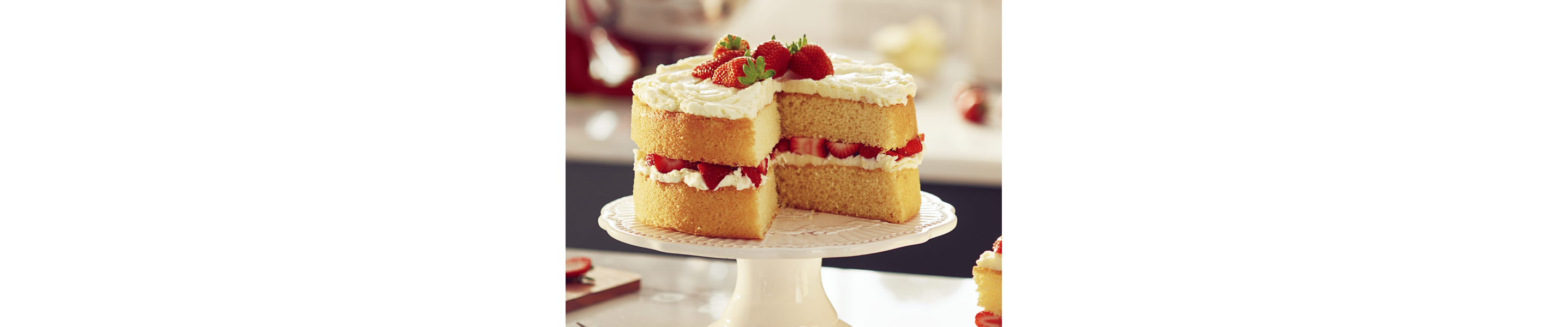 Cake with strawberry filling