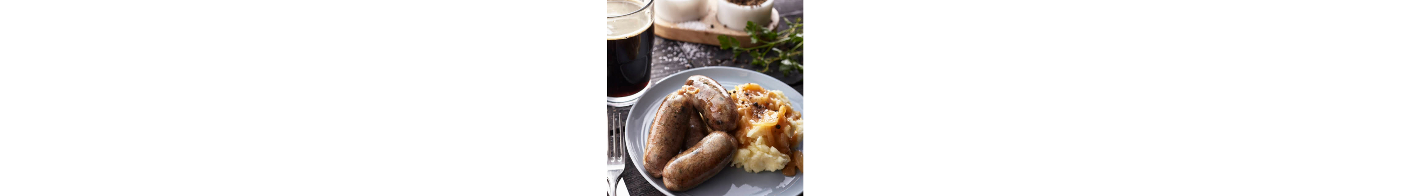 Stuffed sausage with side of mashed potatoes 