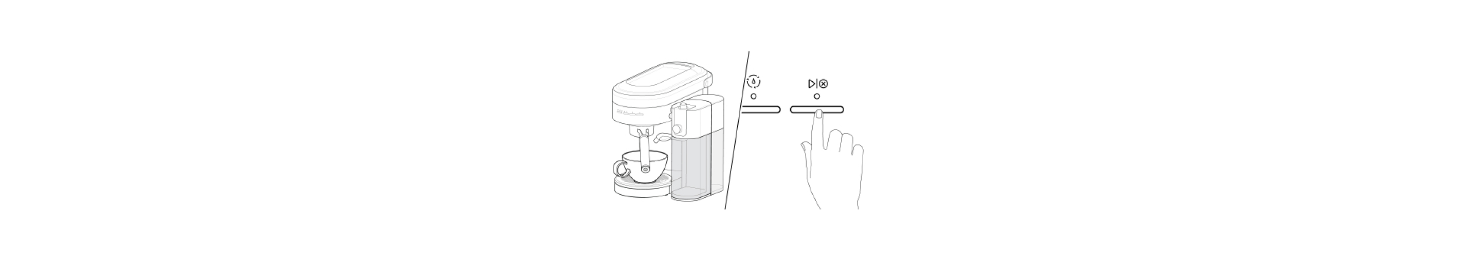 Hand pressing start button