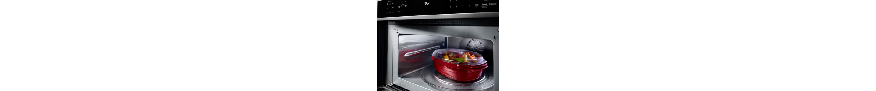 Large dish on microwave turntable