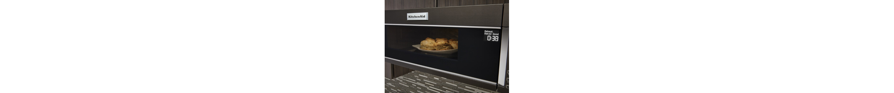 Biscuits inside a low profile microwave