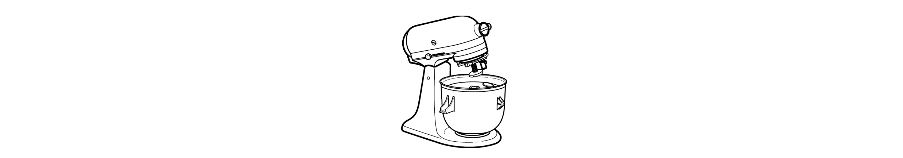 Head of stand mixer being lowered over ice cream maker bowl