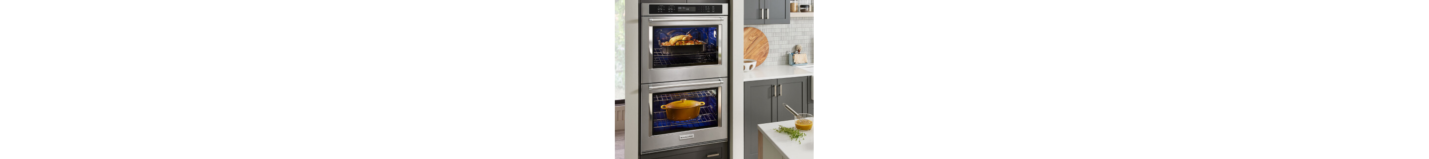 KitchenAid® double wall oven in a modern kitchen