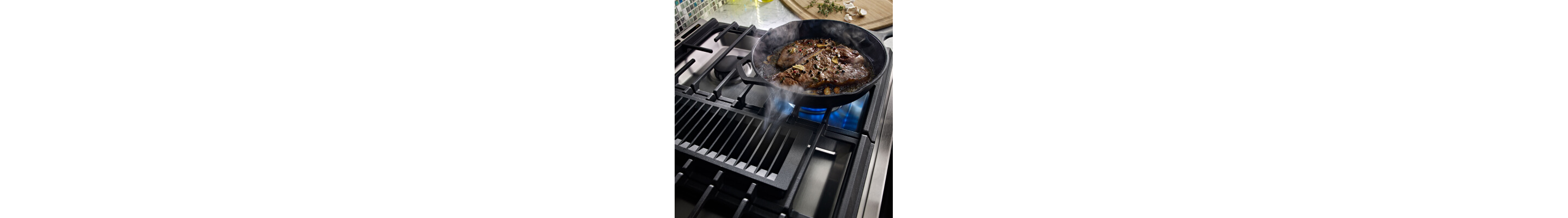 Food cooking on gas stove