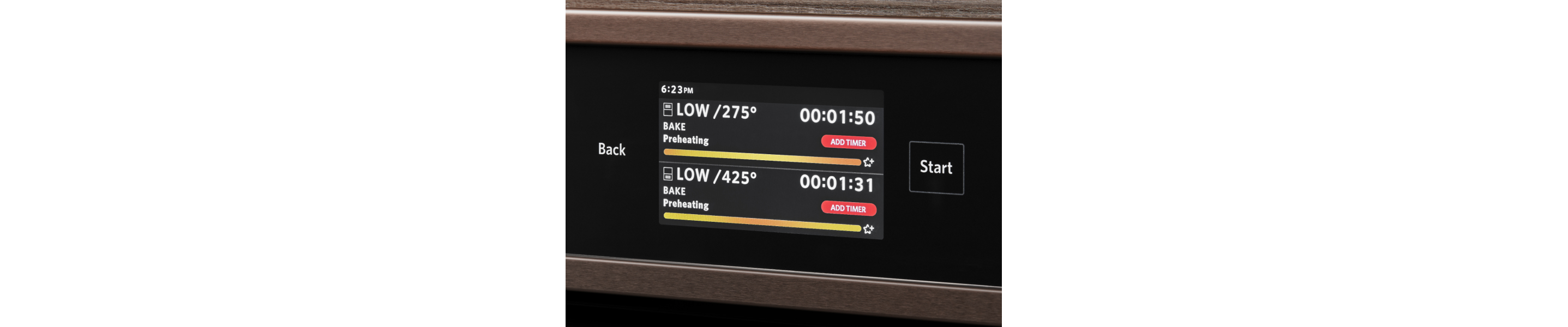 Oven thermostat on a KitchenAid® oven control panel