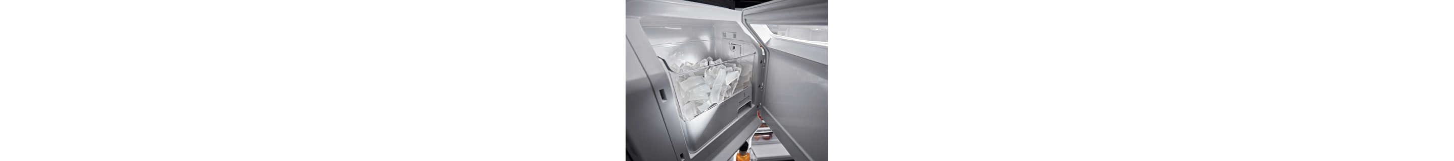 Ice maker inside a freezer door