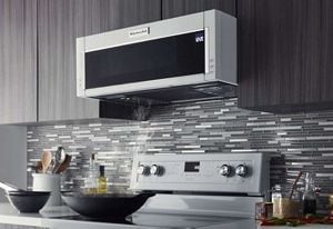 Under microwave store range hood