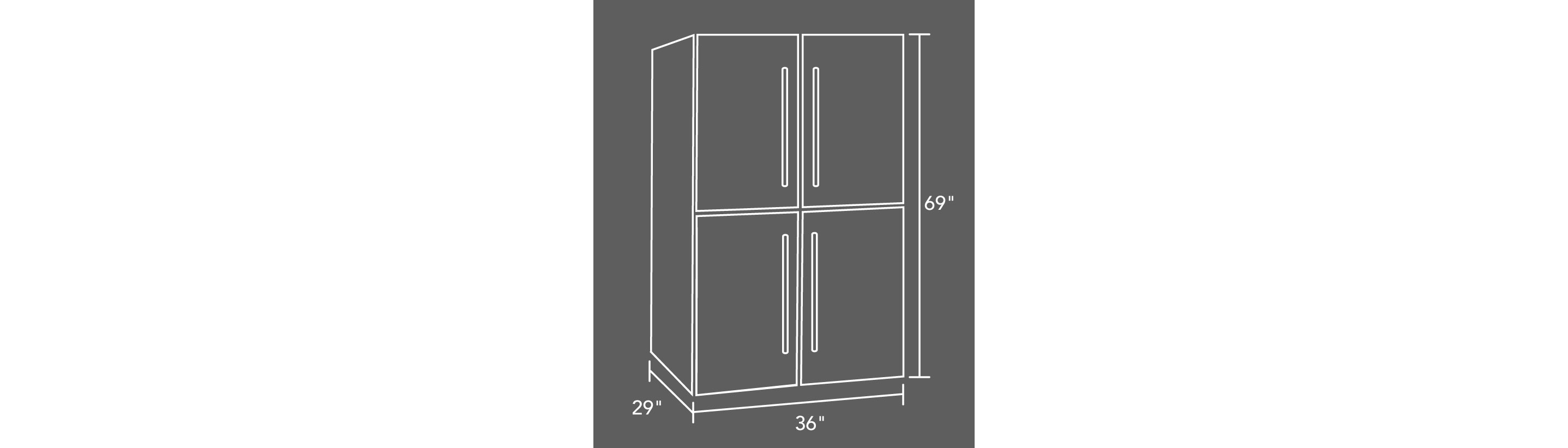 Four Door refrigerator measurements