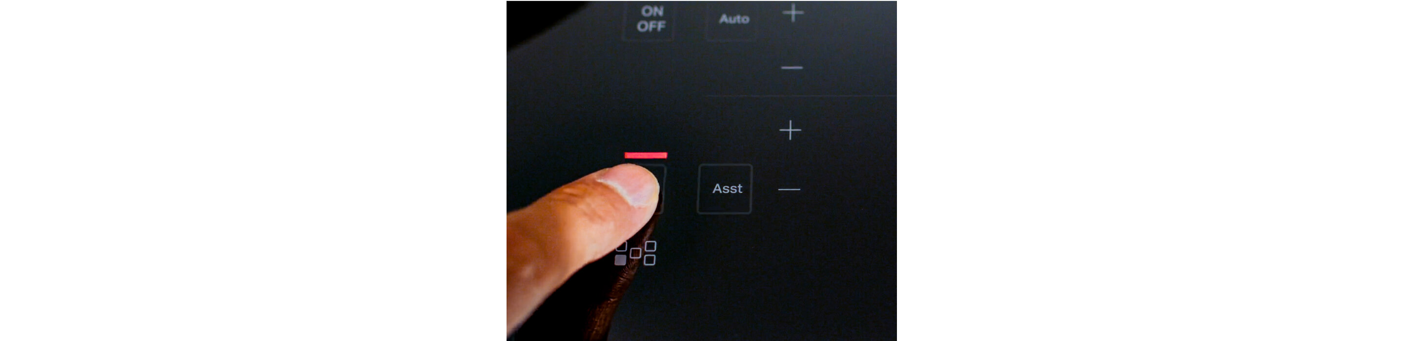 Induction cooktop controls.