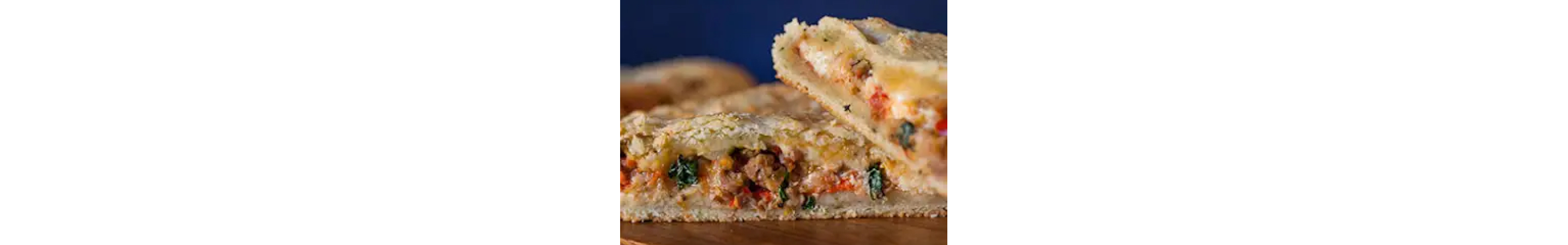Calzone sliced in half