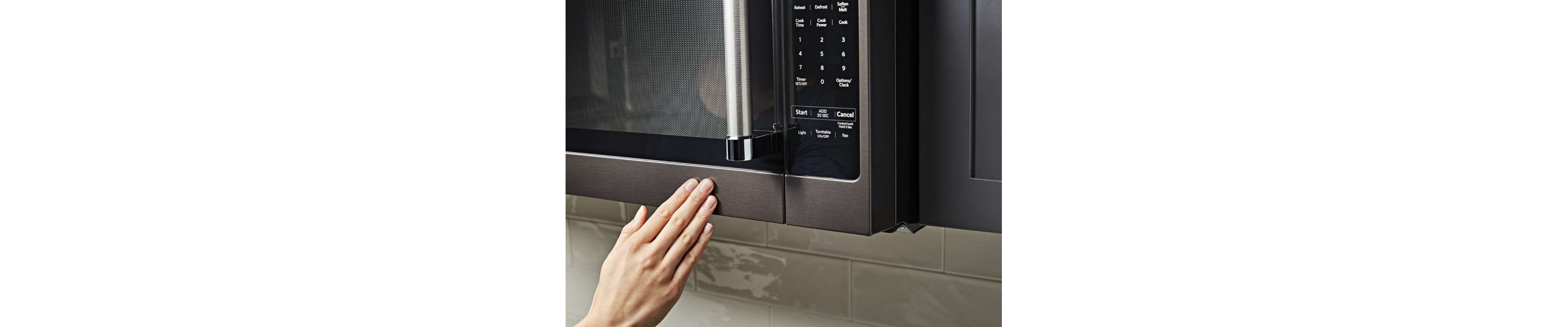 A closed microwave door