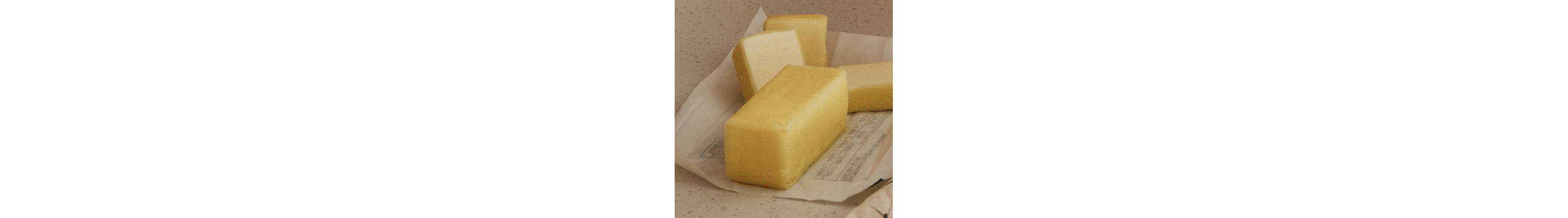 Cubed butter cut into slices