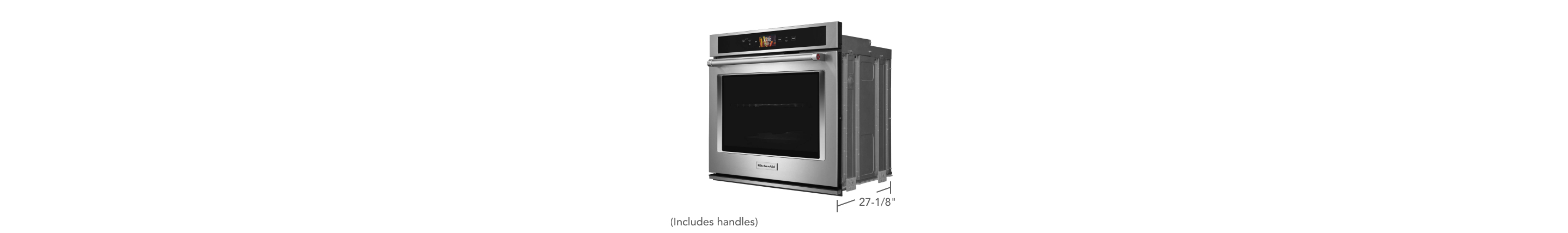KitchenAid® Wall Oven with depth measurement line 