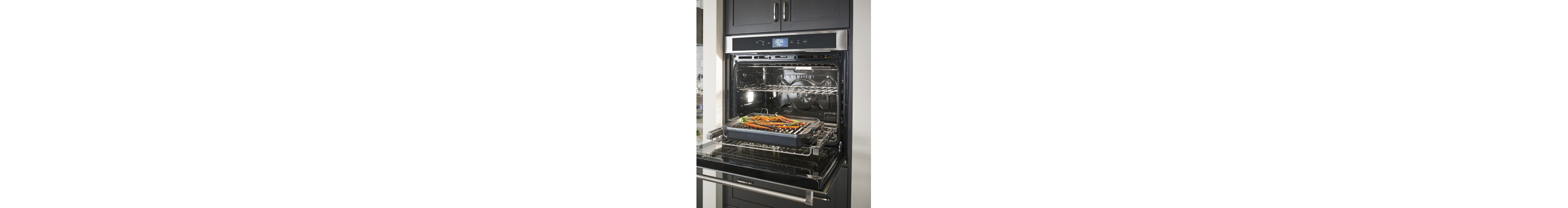 Open wall oven with Smart+ Grill Attachment