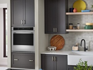 Single wall oven in a modern kitchen