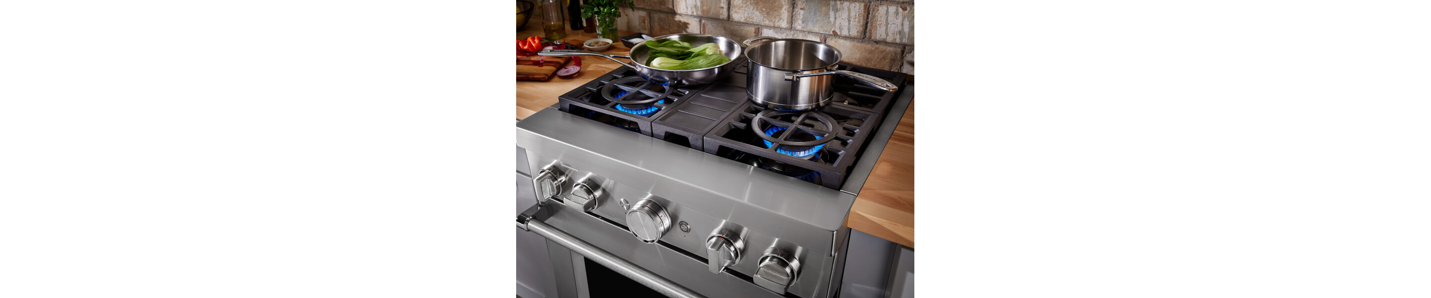 Stainless steel KitchenAid® Commercial-Style Gas Range