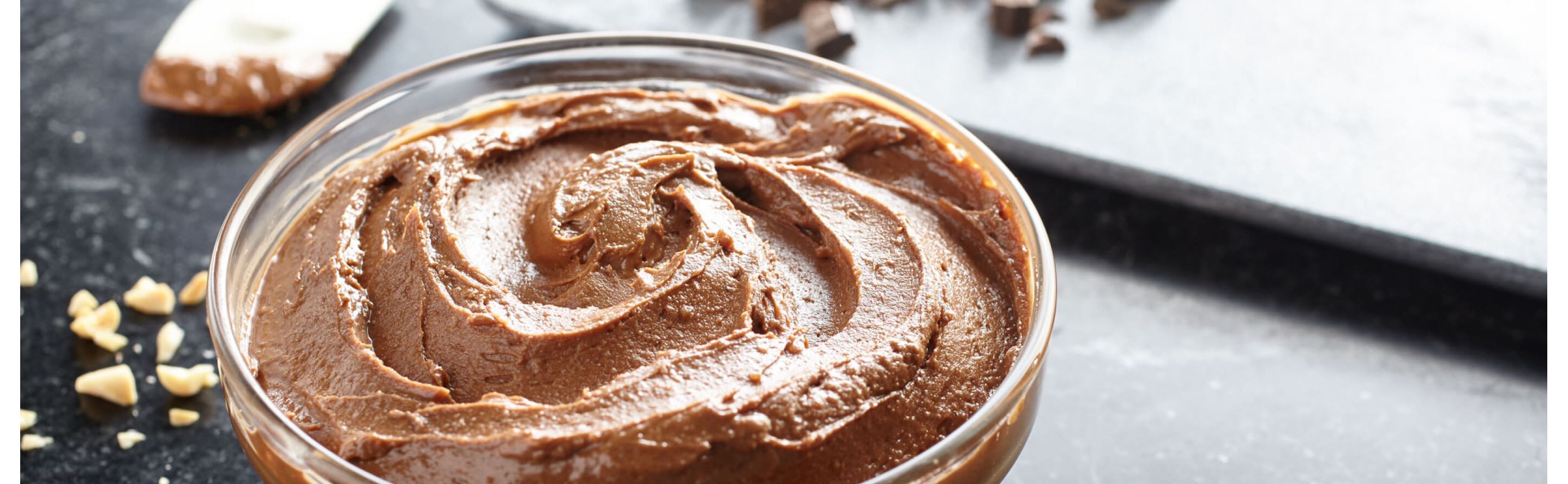 A bowl full of rich chocolate ganache