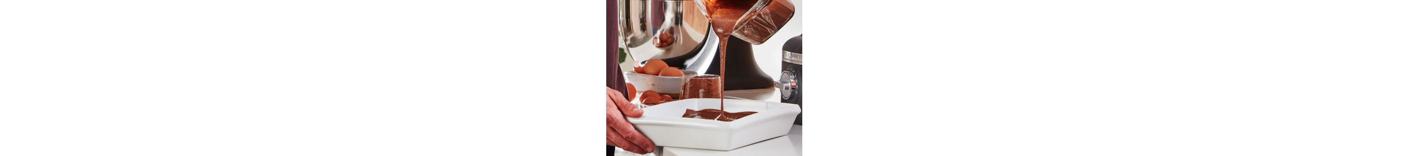 Pouring chocolate into a pan