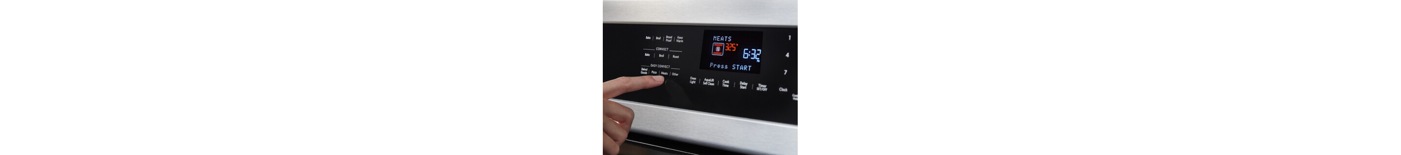 A person setting a convection temperature setting on their KitchenAid® range