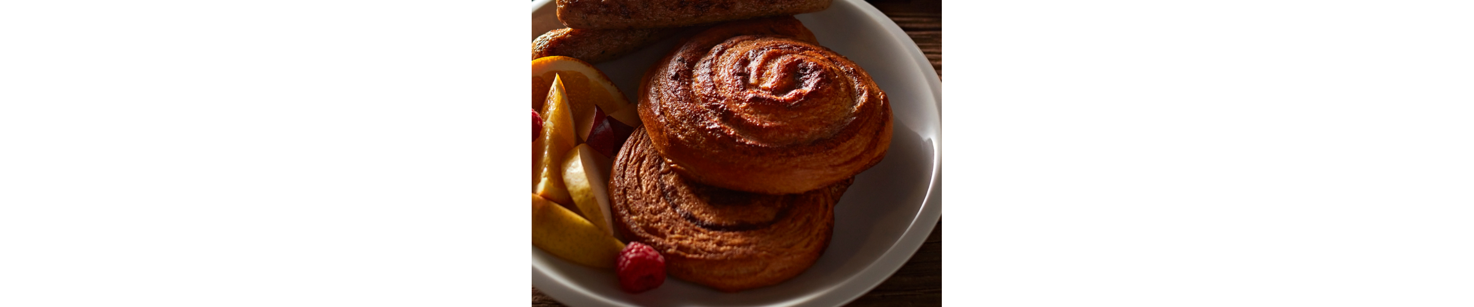 Cinnamon roll French toast with maple toffee caramel sauce