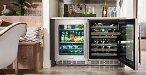 Fridge freezer and wine cooler best sale