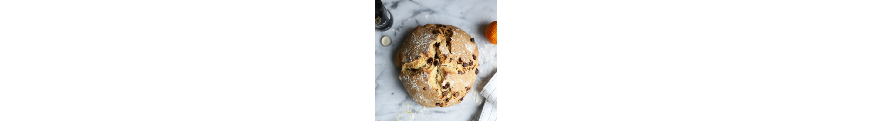 Soda bread topped with raisins