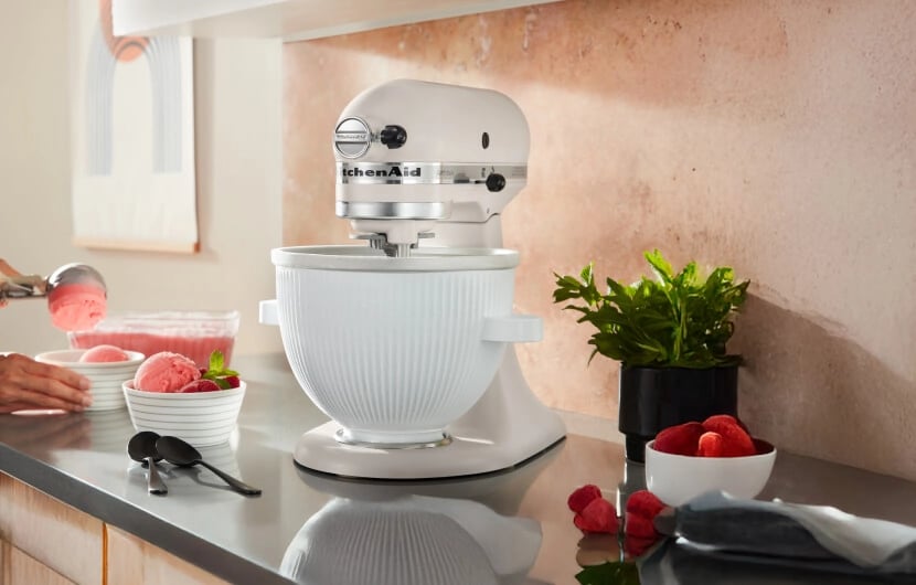 A KitchenAid® Ice Cream Maker Attachment