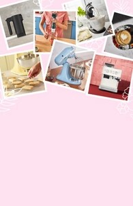 KitchenAid® countertop appliances on a floral background