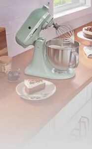 A pistachio KitchenAid® Artisan® Series 5 Quart Tilt-Head Stand Mixer with Premium Touchpoints