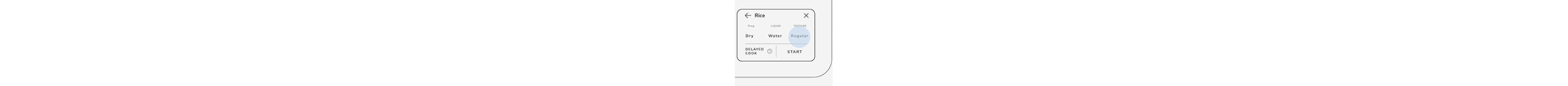An infographic depicting a prompt to select the preferred texture for rice.