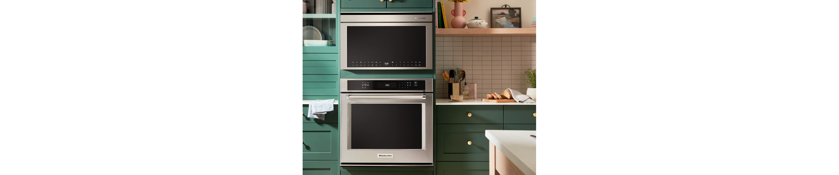 Built-in KitchenAid® appliances, including a wall oven and microwave