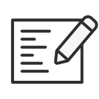 Note pad and paper icon.