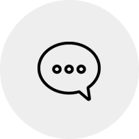 Chat bubble icon.