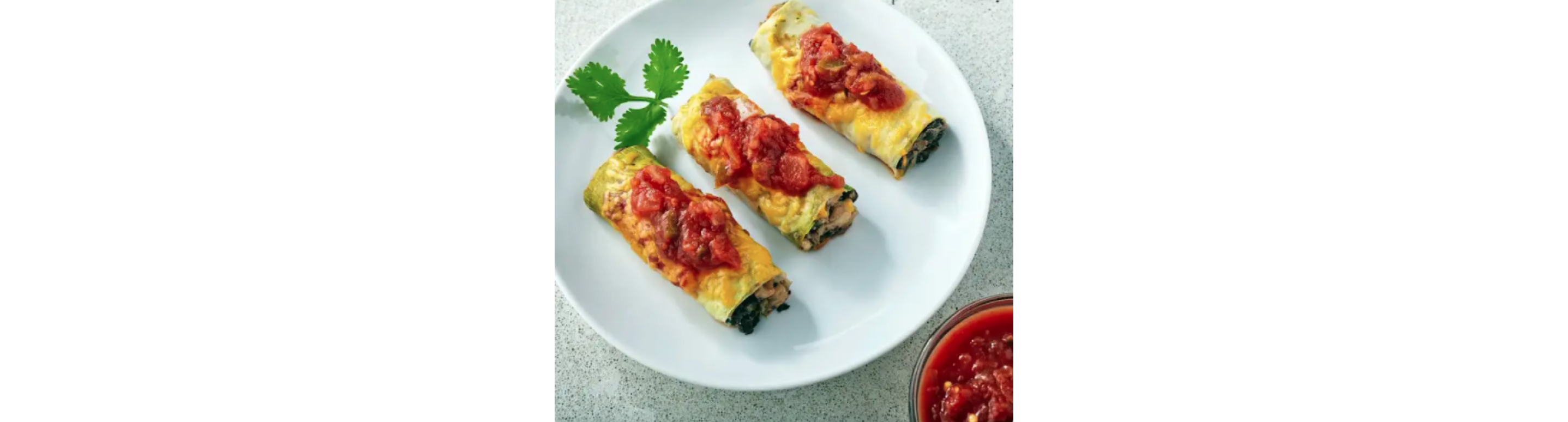 Zucchini Enchiladas with Chicken