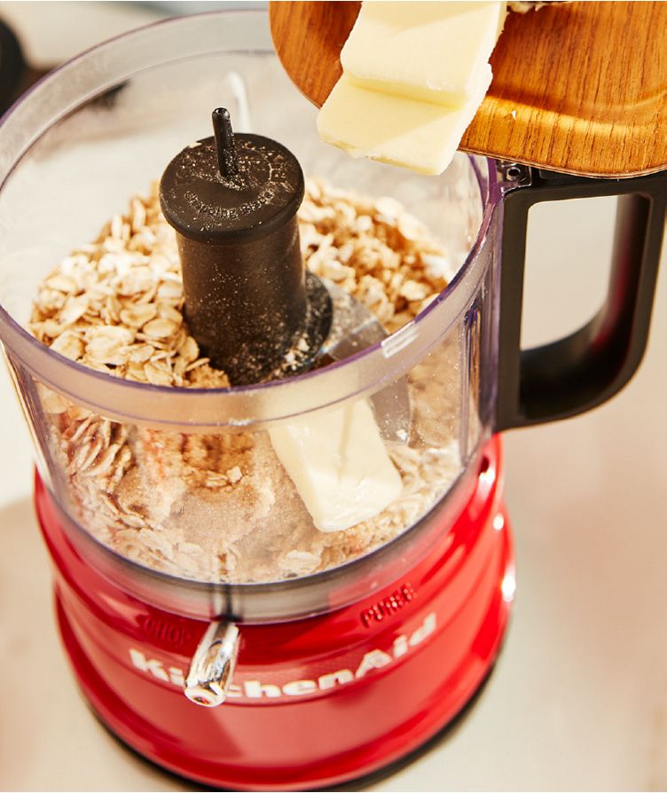 A close-up of KitchenAid Blue Velvet Cordless Food Chopper on a kitchen countertop.
