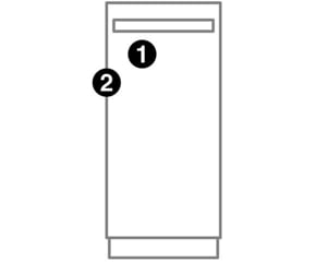 A compactor with numbers indicating model number placement