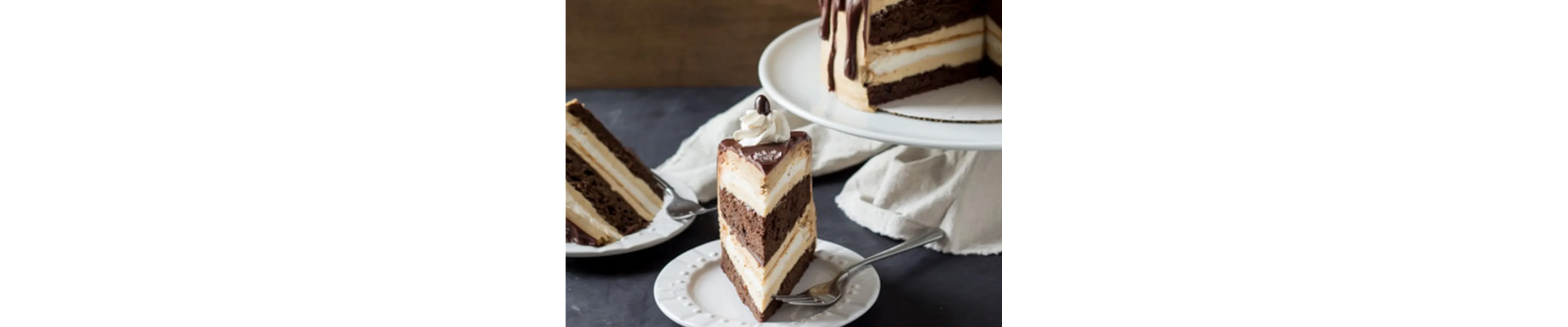 Mocha cake drizzled with chocolate ganache