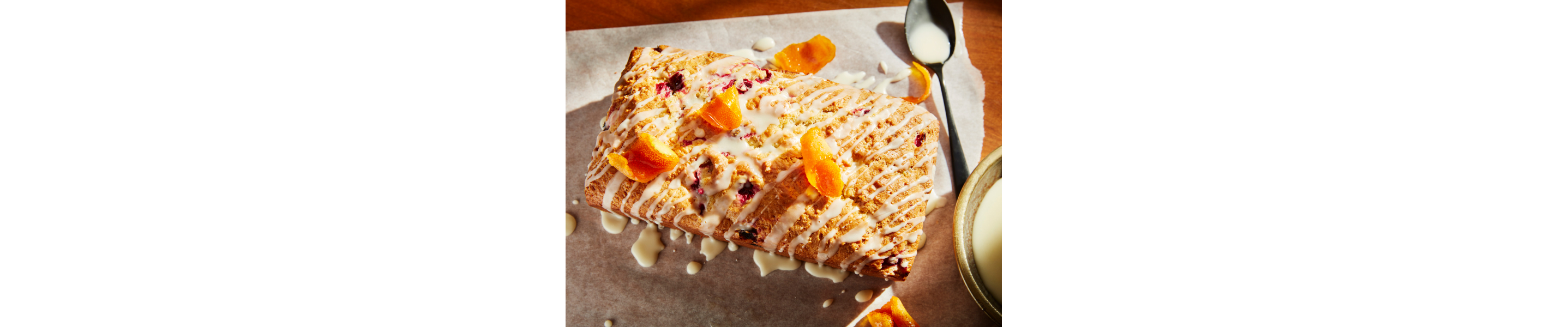 Cranberry loaf with orange glaze