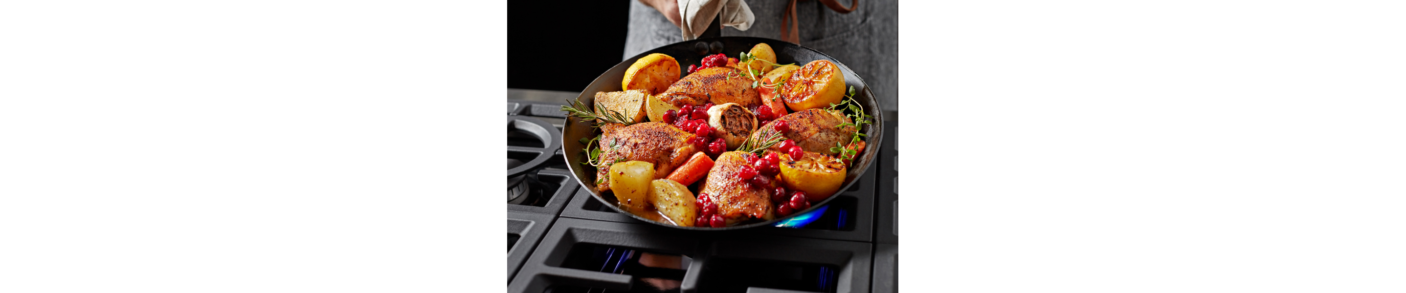 Chicken and vegetables in a pan