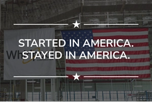 A Whirlpool flag next to an American flag