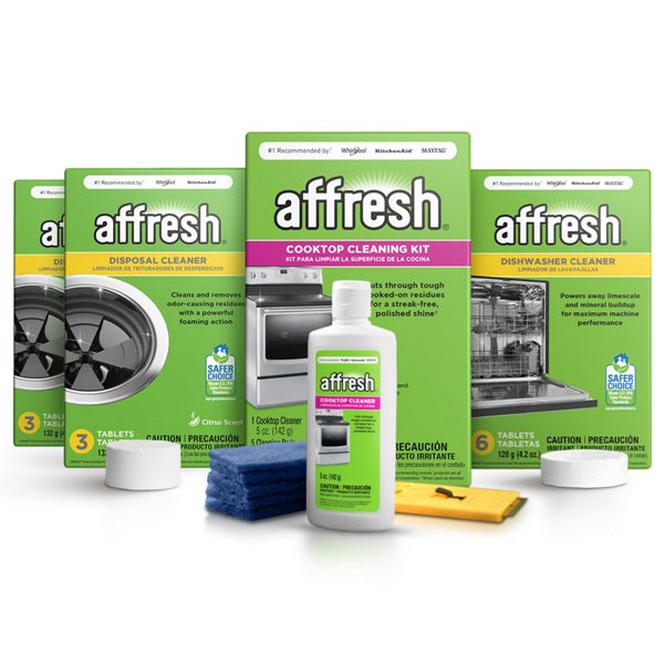 affresh Dishwasher Cleaner Tablets 6 Count affresh Disposal Cleaner Tablets 3 Count 2 affresh Cooktop Cleaning Kit Bundle