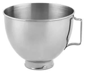 KitchenAid KN25WPBH Polished Stainless Steel 5 Qt. Mixing Bowl with Handle  for Stand Mixers