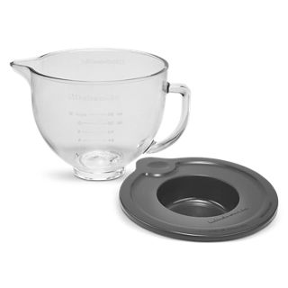 5 Quart Tilt-Head Glass Bowl with Measurement Markings & Lid