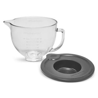 KitchenAid® 5 Quart Tilt-Head Glass Bowl w/ Measurement Markings & Lid, KSM5GB