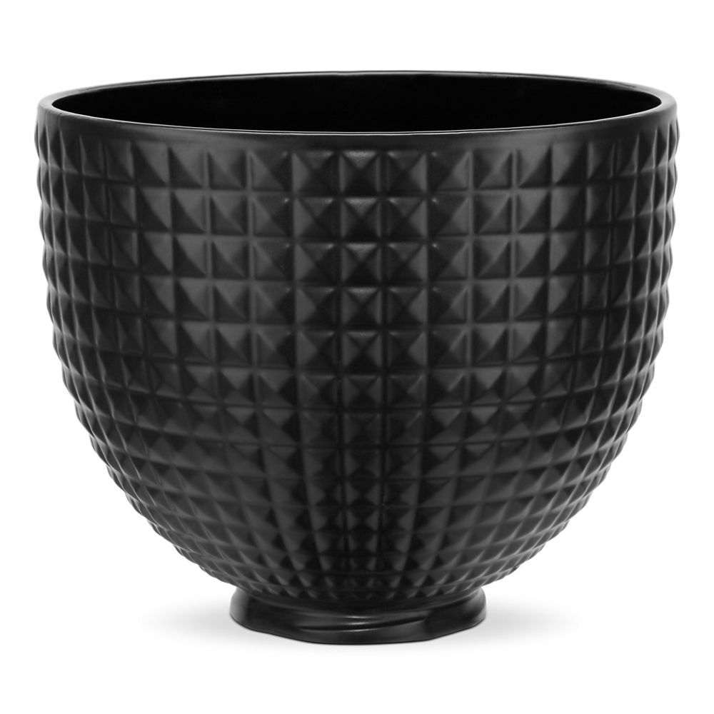 5 Quart Black Studded Ceramic Bowl