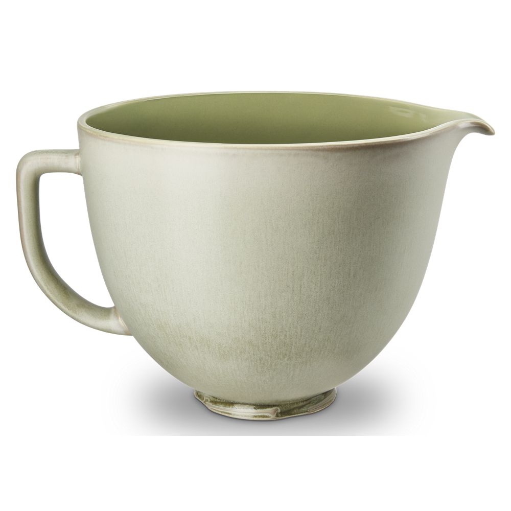 5 Quart Sage Leaf Ceramic Bowl