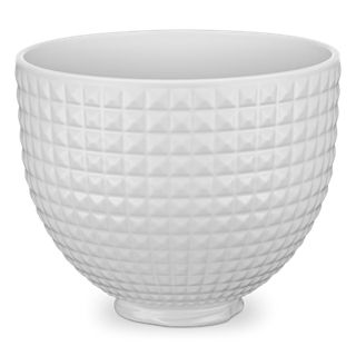 KitchenAid&reg; 5 Quart Studded Ceramic Bowl in White, KSM2CB5THW