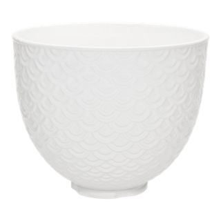 5 Quart White Mermaid Lace Ceramic Bowl