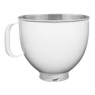 KitchenAid&reg; 5 Quart Tilt-Head Colorfast Finish Stainless Steel Bowl in White, KSM5SSBWH