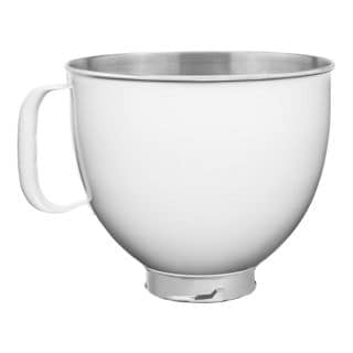 KitchenAid® 5 Quart Tilt-Head Colorfast Finish Stainless Steel Bowl in White, KSM5SSBWH